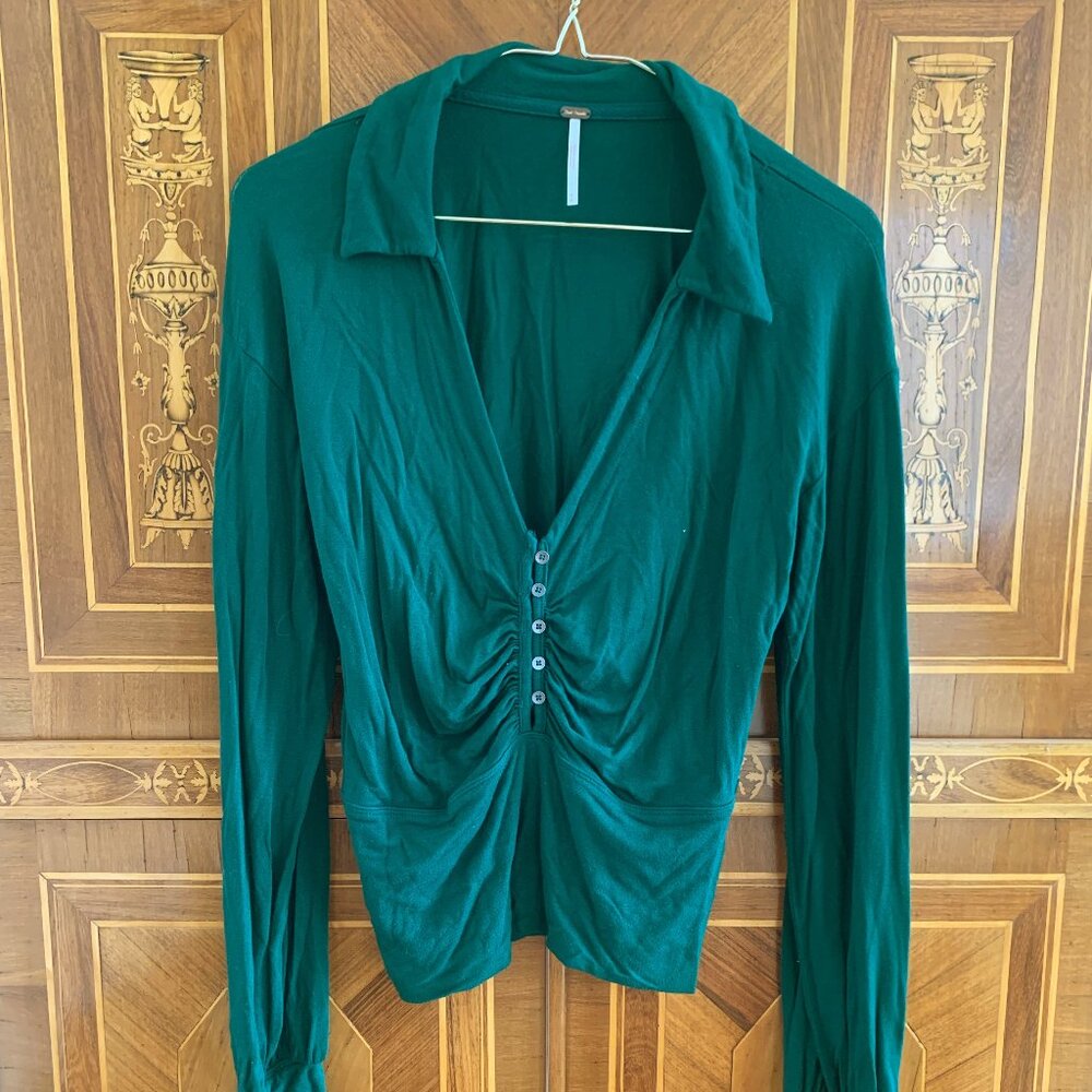 Free People Long Sleeve Button Up Blouse